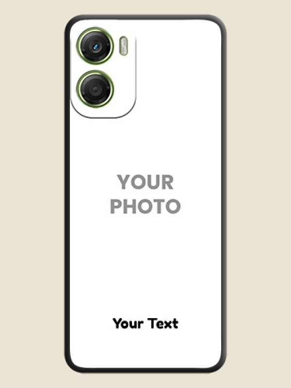 Custom Full Single Pic Upload With Text On Space Black Custom Soft Matte Mobile Back Cover - Motorola Moto G06 - alternate view