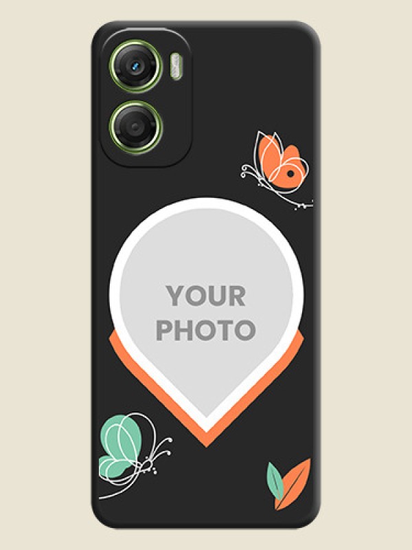 Custom Upload Pic With Simple Butterly Design On Space Black Custom Soft Matte Mobile Back Cover - Motorola Moto G06 - alternate view