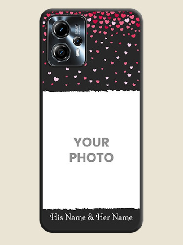 Custom Fall in Love with Your Partner  on Photo on Space Black Soft Matte Phone Cover - Moto G13 - alternate view