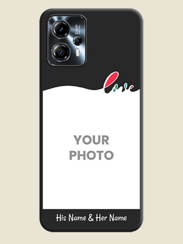 Custom Fall in Love Pattern with Picture on Photo on Space Black Soft Matte Mobile Case - Moto G13 - alternate view