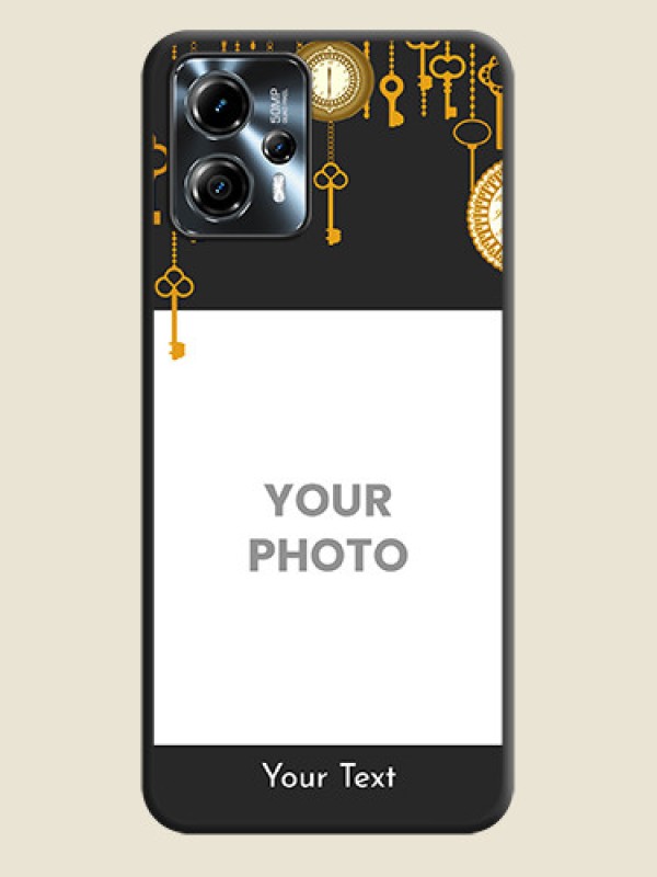 Custom Decorative Design with Text on Space Black Custom Soft Matte Back Cover - Moto G13 - alternate view