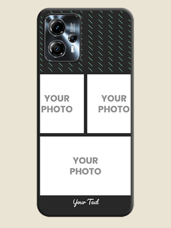Custom Cross Dotted Pattern with 2 Image Holder  on Personalised Space Black Soft Matte Cases - Moto G13 - alternate view