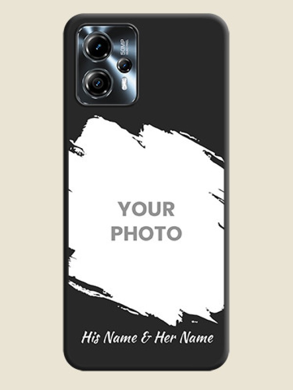 Custom Grunge Brush Strokes on Photo on Space Black Soft Matte Back Cover - Moto G13 - alternate view