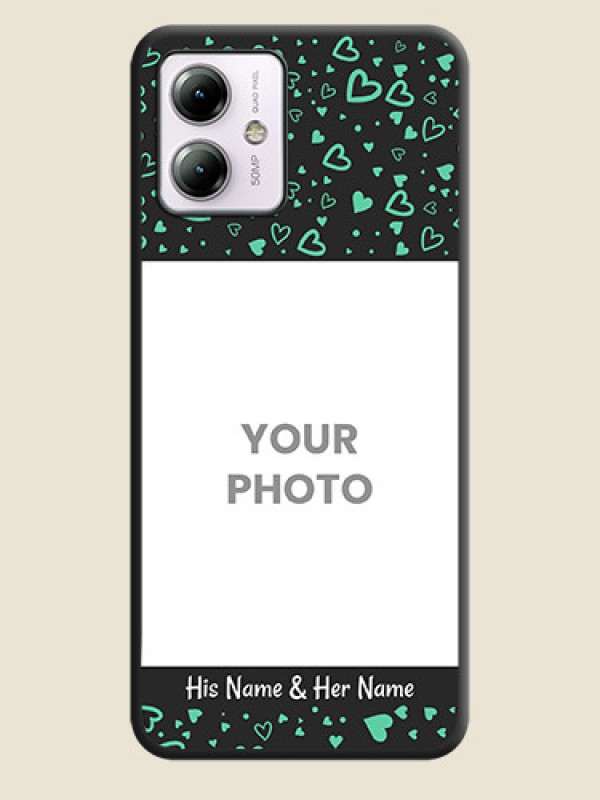 Custom Sea Green Indefinite Love Pattern - Photo on Space Black Soft Matte Mobile Cover - Moto G14 - alternate view
