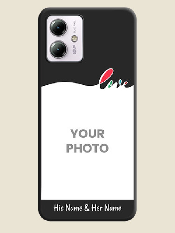 Custom Fall in Love Pattern with Picture - Photo on Space Black Soft Matte Mobile Case - Moto G14 - alternate view