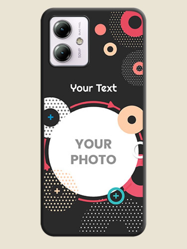 Custom Multicoloured Round Image on Personalised Space Black Soft Matte Cases - Moto G14 - alternate view
