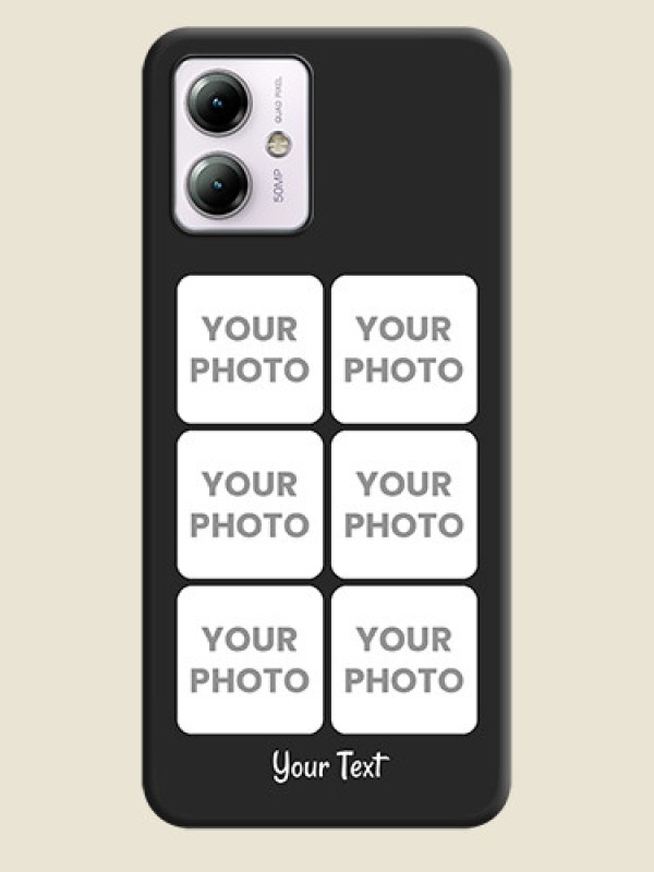 Custom Floral Art with 6 Image Holder - Photo on Space Black Soft Matte Mobile Case - Moto G14 - alternate view