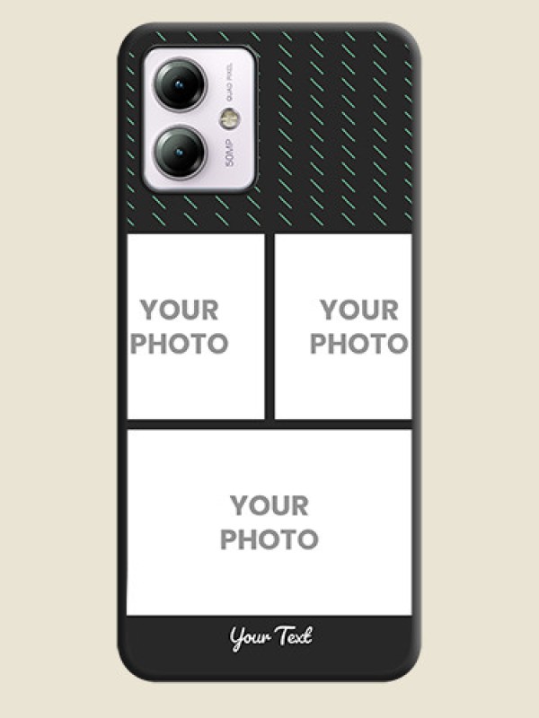 Custom Cross Dotted Pattern with 2 Image Holder on Personalised Space Black Soft Matte Cases - Moto G14 - alternate view