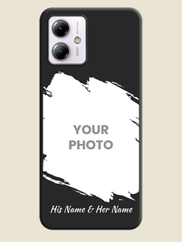 Custom Grunge Brush Strokes - Photo on Space Black Soft Matte Back Cover - Moto G14 - alternate view