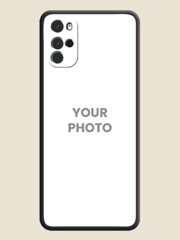 Custom Full Single Pic Upload On Space Black Personalized Soft Matte Phone Covers -Motorola Moto G22 - alternate view