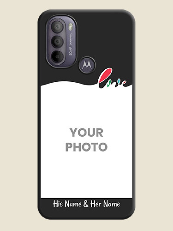 Custom Fall in Love Pattern with Picture on Photo on Space Black Soft Matte Mobile Case - Moto G31 - alternate view