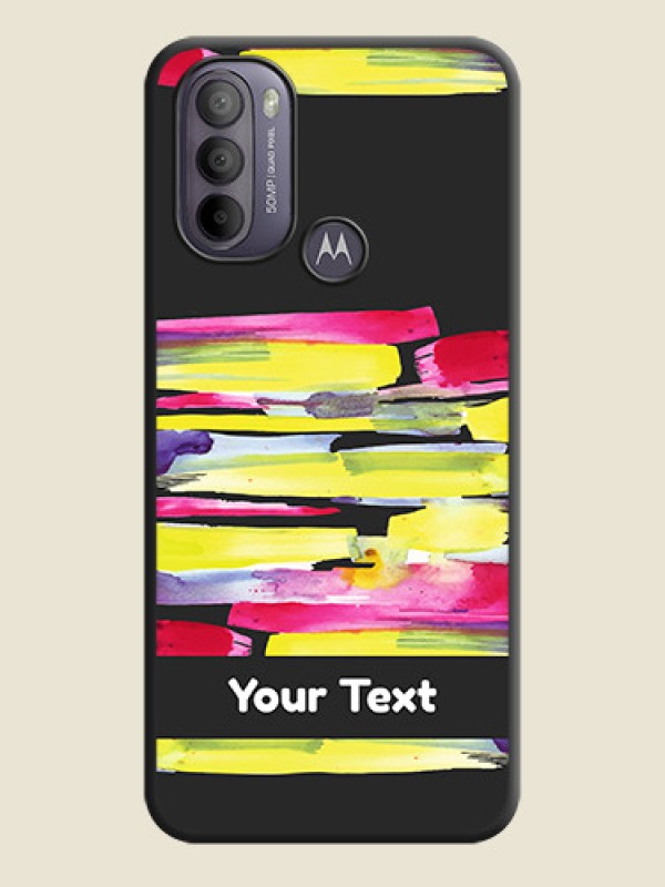 Custom Brush Coloured on Space Black Personalized Soft Matte Phone Covers - Moto G31 - alternate view