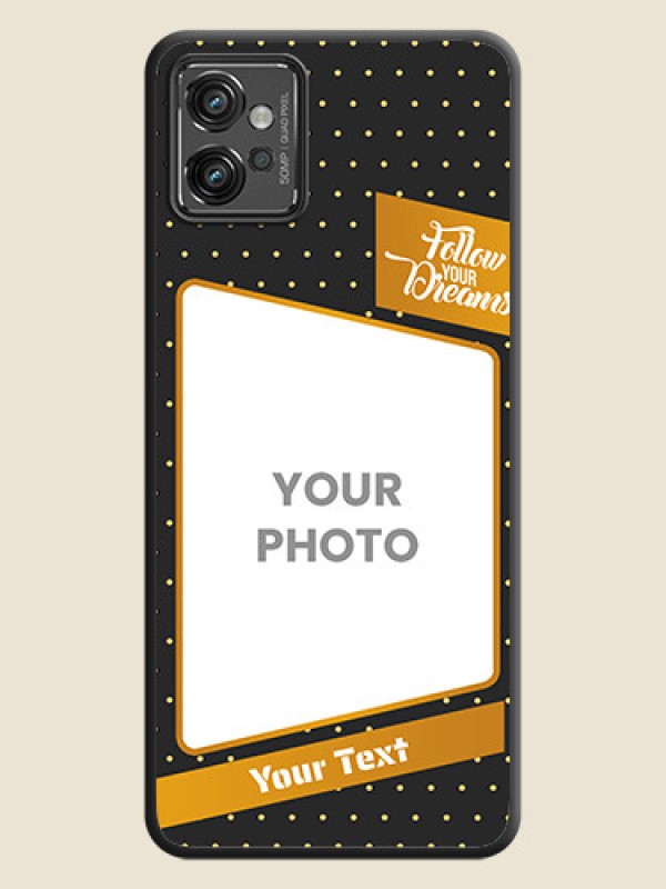 Custom Follow Your Dreams with White Dots on Space Black Custom Soft Matte Phone Cases - Motorola Moto G32 - alternate view