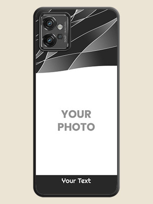 Custom Mixed Wave Lines on Photo on Space Black Soft Matte Mobile Cover - Motorola Moto G32 - alternate view