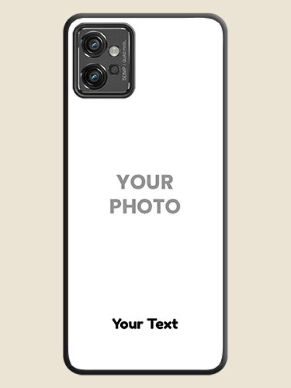 Custom Full Single Pic Upload With Text On Space Black Personalized Soft Matte Phone Covers -Motorola Moto G32 - alternate view