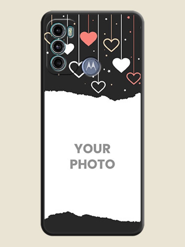Custom Love Hangings with Splash Wave Picture on Space Black Custom Soft Matte Phone Back Cover - Motorola Moto G40 Fusion - alternate view