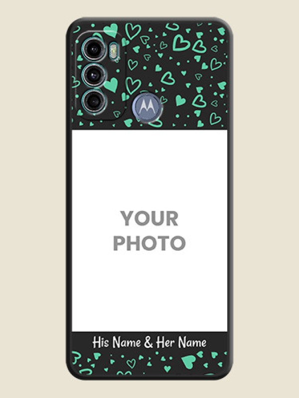 Custom Sea Green Indefinite Love Pattern on Photo on Space Black Soft Matte Mobile Cover - Motorola Moto G40 Fusion - alternate view