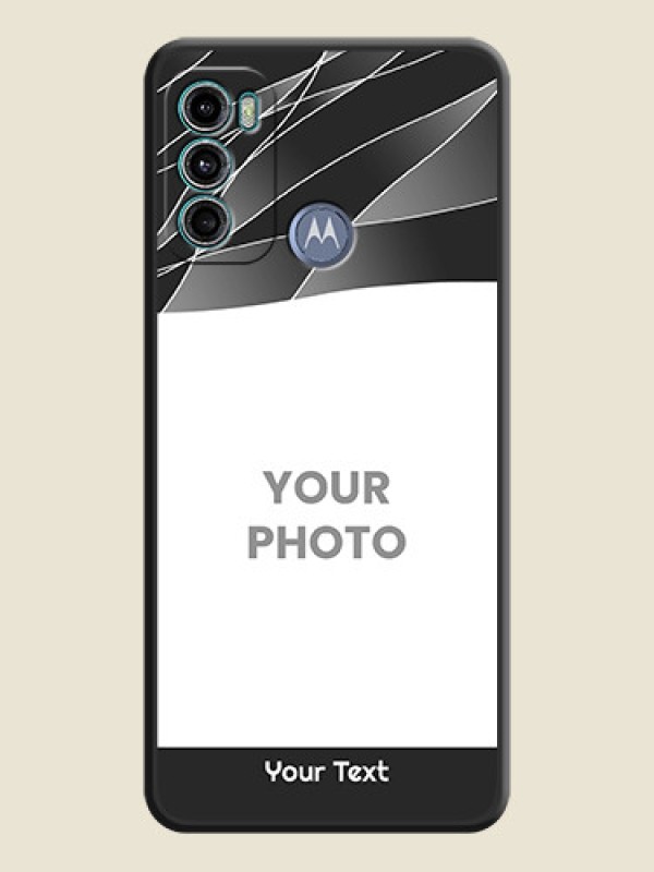 Custom Mixed Wave Lines on Photo on Space Black Soft Matte Mobile Cover - Motorola Moto G40 Fusion - alternate view