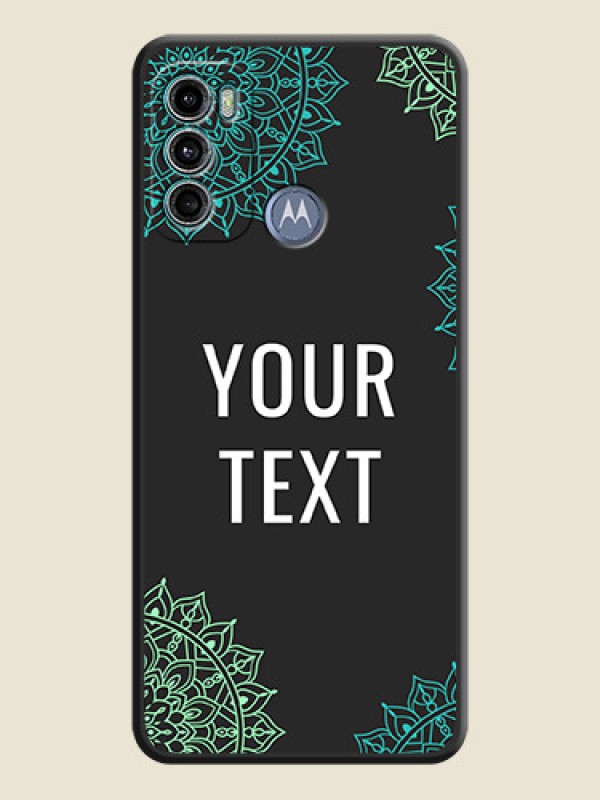 Custom Your Name with Floral Design on Space Black Custom Soft Matte Back Cover - Motorola Moto G40 Fusion - alternate view