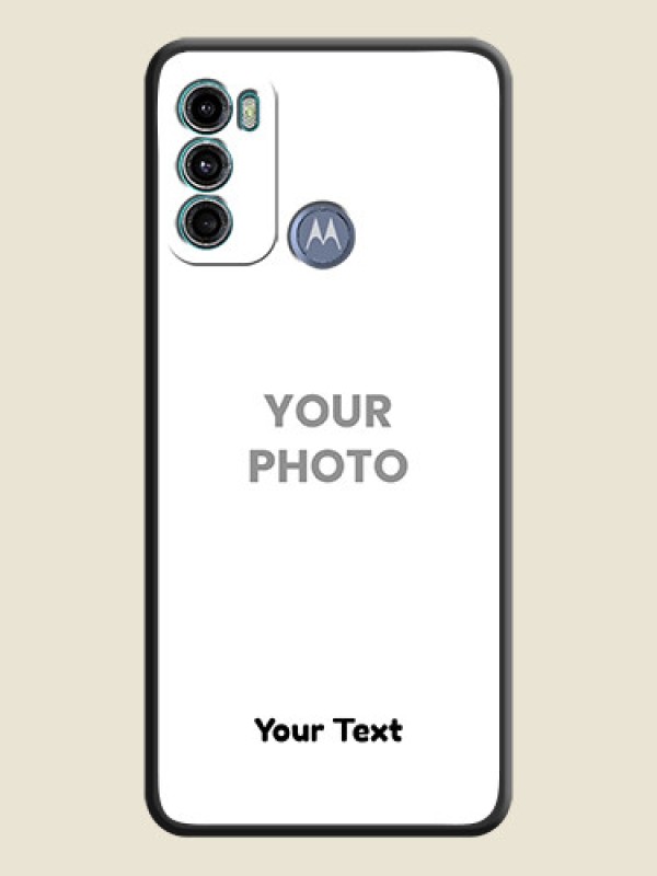 Custom Full Single Pic Upload With Text On Space Black Personalized Soft Matte Phone Covers -Motorola Moto G40 Fusion - alternate view