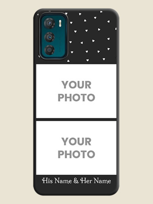 Custom Miniature Love Symbols with Name on Space Black Custom Soft Matte Back Cover - Motorola Moto G42 - alternate view