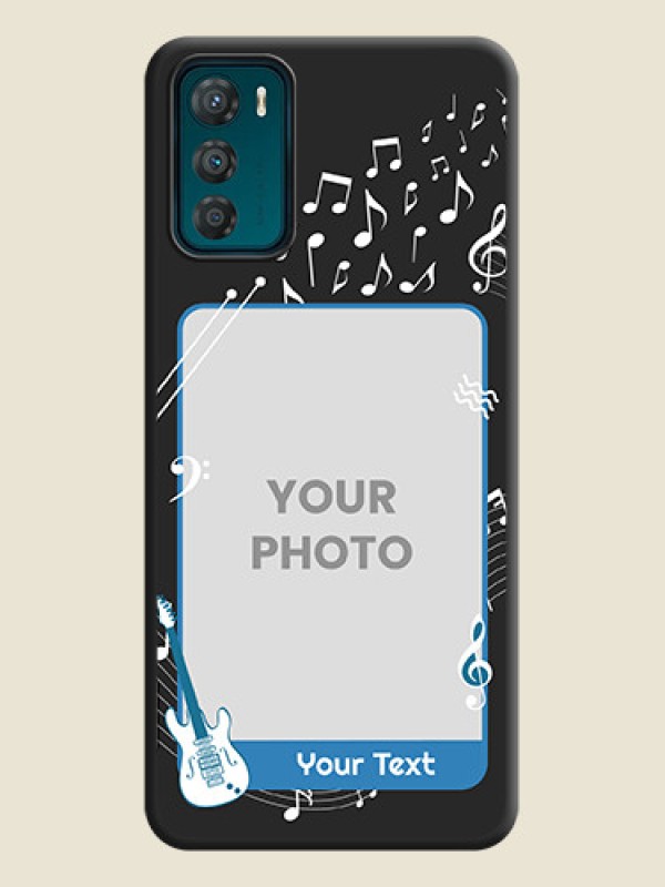 Custom Musical Theme Design with Text on Photo on Space Black Soft Matte Mobile Case - Motorola Moto G42 - alternate view