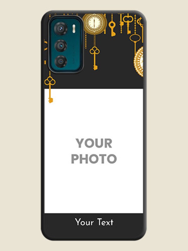 Custom Decorative Design with Text on Space Black Custom Soft Matte Back Cover - Motorola Moto G42 - alternate view