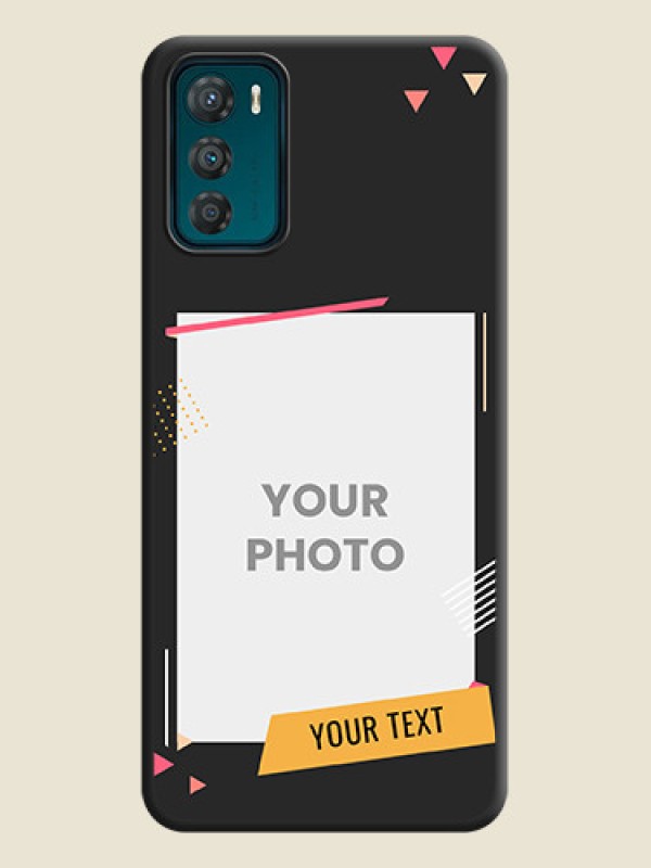Custom Photo Frame with Triangle Small Dots on Photo on Space Black Soft Matte Back Cover - Motorola Moto G42 - alternate view