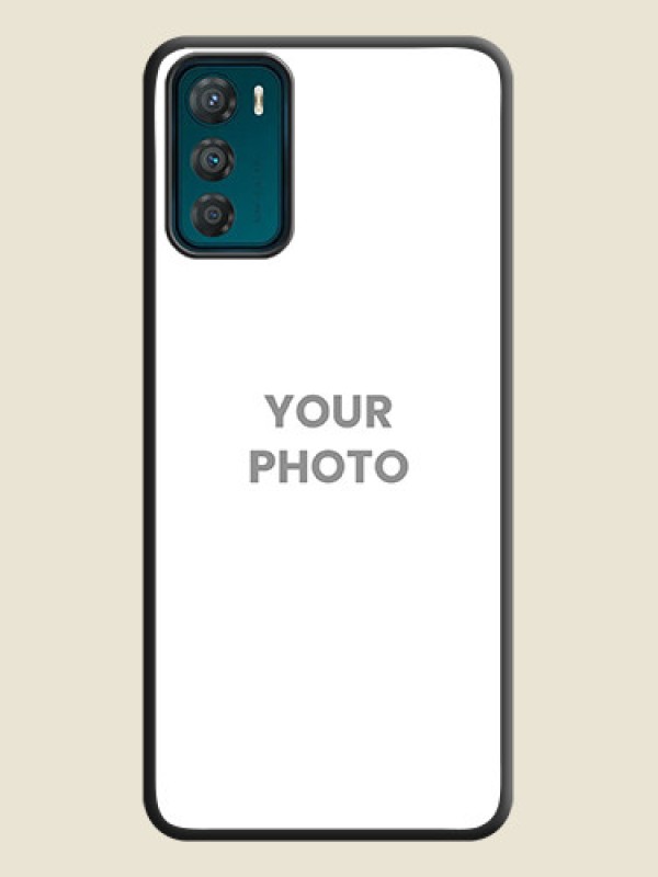 Custom Full Single Pic Upload On Space Black Personalized Soft Matte Phone Covers -Motorola Moto G42 - alternate view