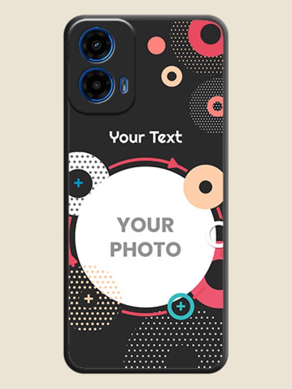 Custom Multicoloured Round Image On Space Black Custom Soft Matte Mobile Back Cover - Motorola Moto G45 5G - alternate view
