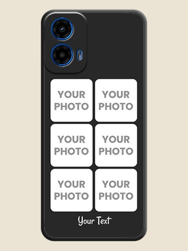 Custom Floral Art with 6 Image Holder on Photo On Space Black Custom Soft Matte Mobile Back Cover - Motorola Moto G45 5G - alternate view