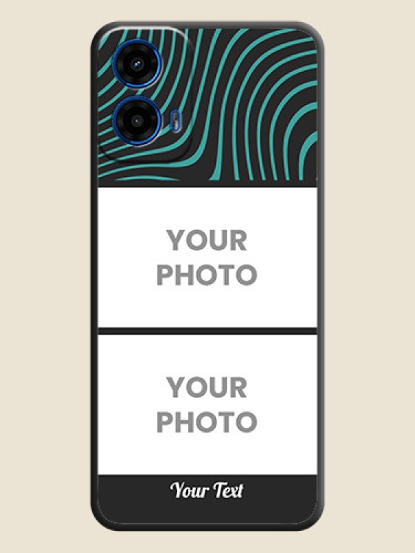 Custom Wave Pattern with 2 Image Holder On Space Black Custom Soft Matte Mobile Back Cover - Motorola Moto G45 5G - alternate view