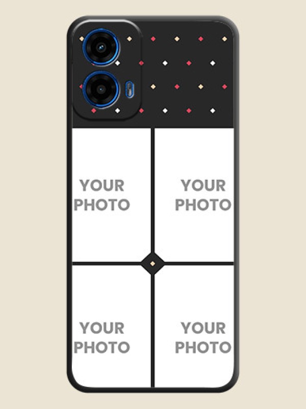 Custom Multicolor Dotted Pattern with 4 Image Holder On Space Black Custom Soft Matte Mobile Back Cover - Motorola Moto G45 5G - alternate view