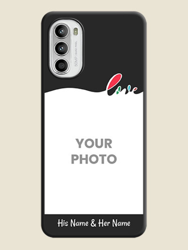 Custom Fall in Love Pattern with Picture on Photo on Space Black Soft Matte Mobile Case - Moto G52 - alternate view