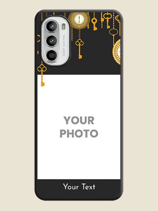 Custom Decorative Design with Text on Space Black Custom Soft Matte Back Cover - Moto G52 - alternate view