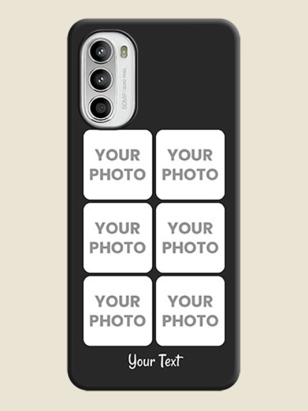 Custom Floral Art with 6 Image Holder on Photo on Space Black Soft Matte Mobile Case - Moto G52 - alternate view