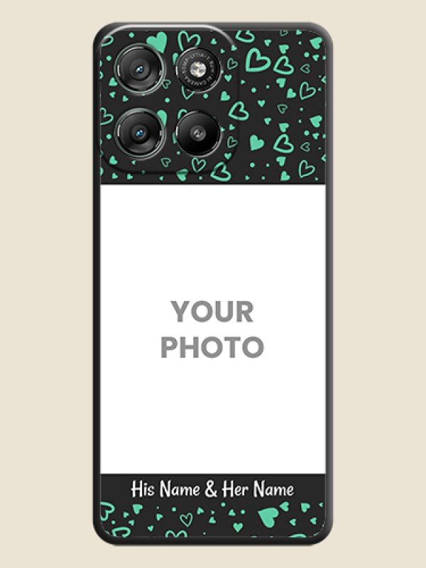 Custom Sea Green Indefinite Love Pattern on Photo On Space Black Custom Soft Matte Mobile Back Cover - Motorola Moto G57 Power - alternate view