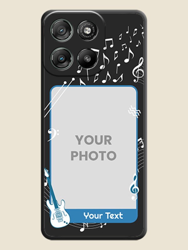 Custom Musical Theme Design with Text on Photo On Space Black Custom Soft Matte Mobile Back Cover - Motorola Moto G57 Power - alternate view
