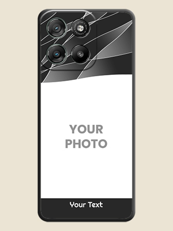 Custom Mixed Wave Lines on Photo On Space Black Custom Soft Matte Mobile Back Cover - Motorola Moto G57 Power - alternate view