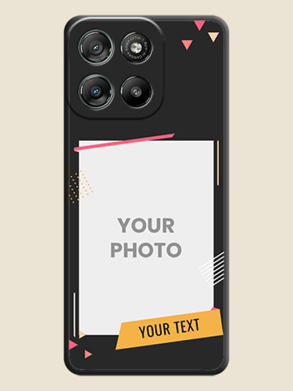 Custom Photo Frame with Triangle Small Dots on Photo On Space Black Custom Soft Matte Mobile Back Cover - Motorola Moto G57 Power - alternate view