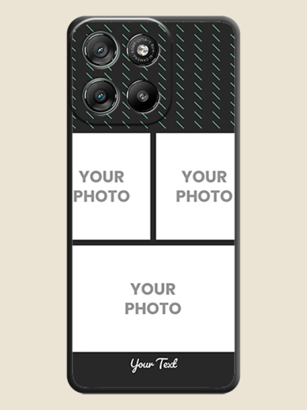 Custom Cross Dotted Pattern with 2 Image Holder On Space Black Custom Soft Matte Mobile Back Cover - Motorola Moto G57 Power - alternate view