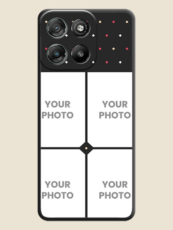 Custom Multicolor Dotted Pattern with 4 Image Holder On Space Black Custom Soft Matte Mobile Back Cover - Motorola Moto G57 Power - alternate view