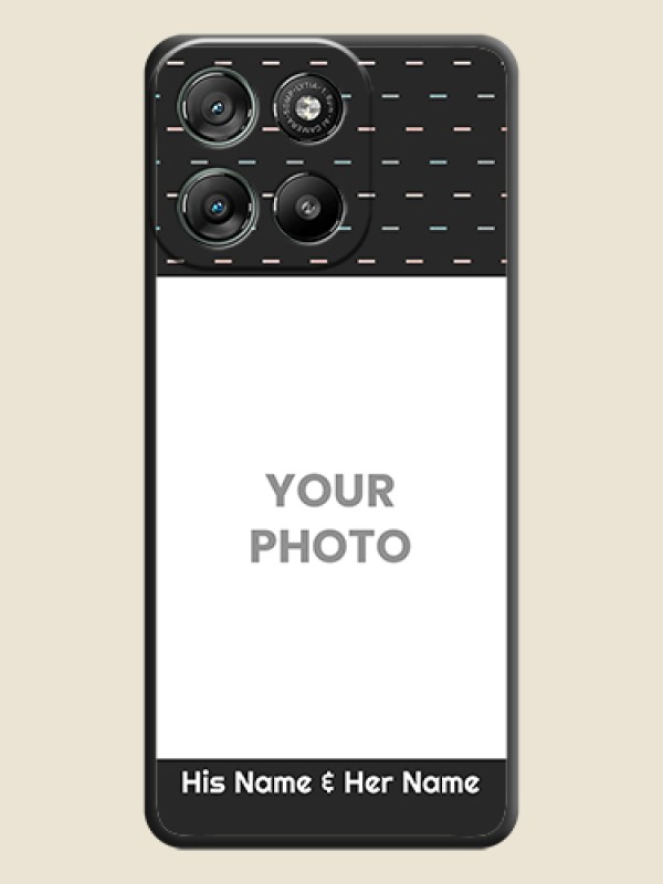 Custom Line Pattern Design with Text On Space Black Custom Soft Matte Mobile Back Cover - Motorola Moto G57 Power - alternate view