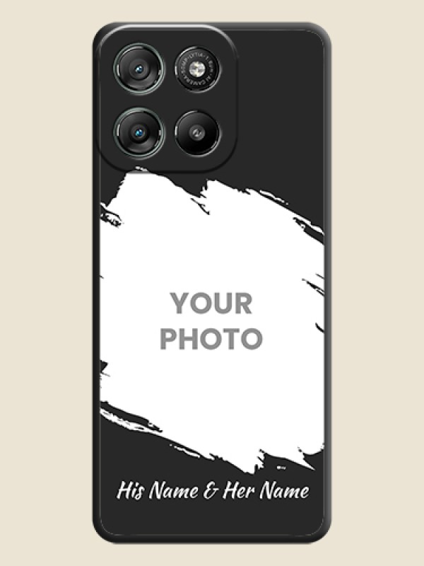 Custom Grunge Brush Strokes on Photo On Space Black Custom Soft Matte Mobile Back Cover - Motorola Moto G57 Power - alternate view