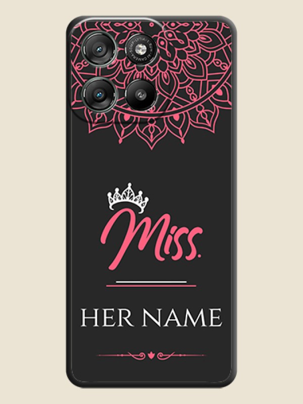 Custom Mrs Name with Floral Design On Space Black Custom Soft Matte Mobile Back Cover - Motorola Moto G57 Power - alternate view