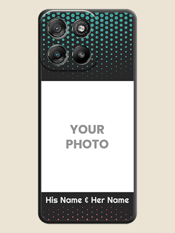 Custom Faded Dots with Grunge Photo Frame and Text On Space Black Custom Soft Matte Mobile Back Cover - Motorola Moto G57 Power - alternate view