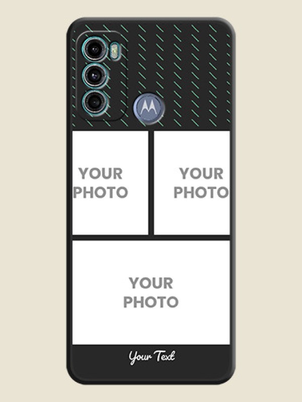 Custom Cross Dotted Pattern with 2 Image Holder  on Personalised Space Black Soft Matte Cases - Motorola Moto G60 - alternate view