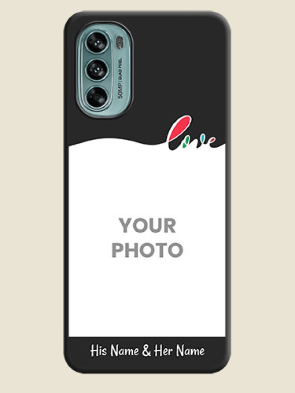 Custom Fall in Love Pattern with Picture on Photo on Space Black Soft Matte Mobile Case - Moto G62 - alternate view