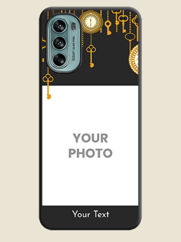 Custom Decorative Design with Text on Space Black Custom Soft Matte Back Cover - Moto G62 - alternate view