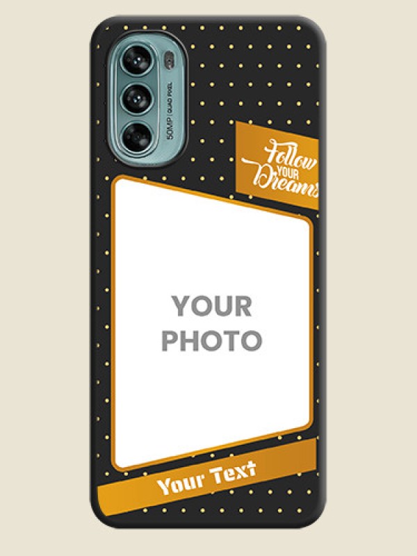 Custom Follow Your Dreams with White Dots on Space Black Custom Soft Matte Phone Cases - Moto G62 - alternate view